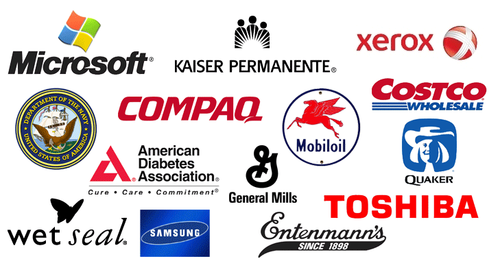 Logos of Los Angeles Magician Brock Edward's Clients
